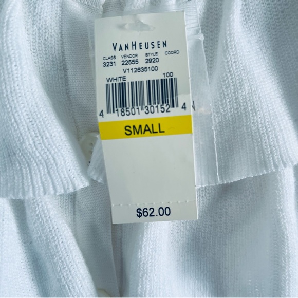 Van Heusen women’s sweater blouse size small button up ruffle chest new with tag - Picture 4 of 4